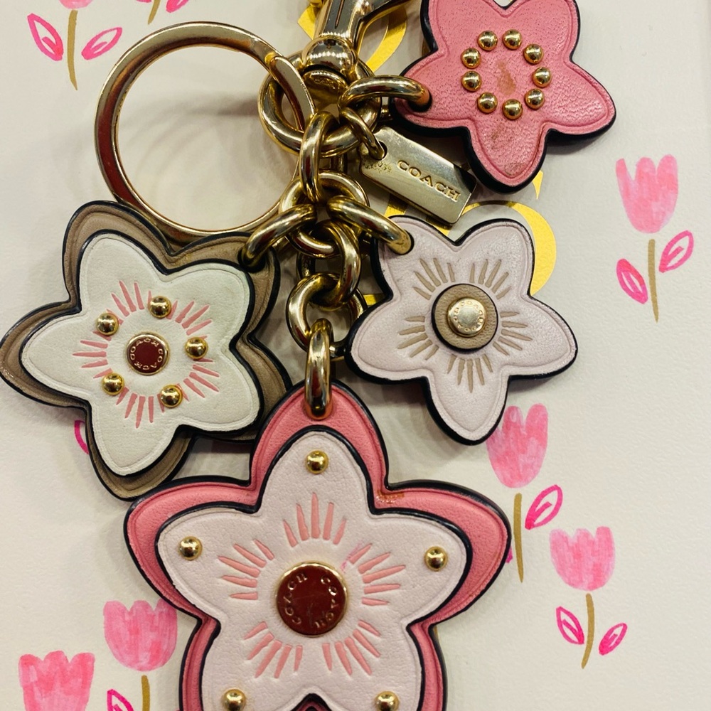 Coach Multicolor Floral Keychain